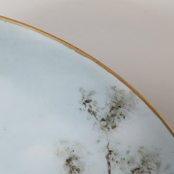 Vintage Holiday China Germany Plate Handpainted signed Ship Coastal Decor - Picture 5 of 6